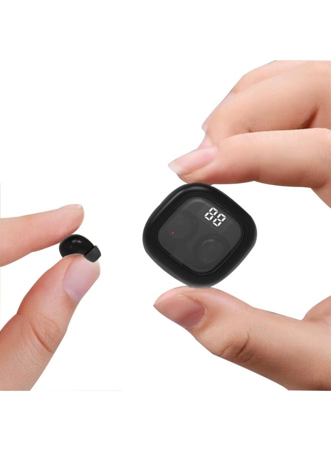 fantasize Smallest Invisible Mini Earbuds Wireless Bluetooth, Low Profile Micro Tiny Discreet Hidden Earbuds for Work, Small Headphones, Invisible Sleep Wireless Earphone, IPX5 Waterproof for Small Ear (Black) - Image 1